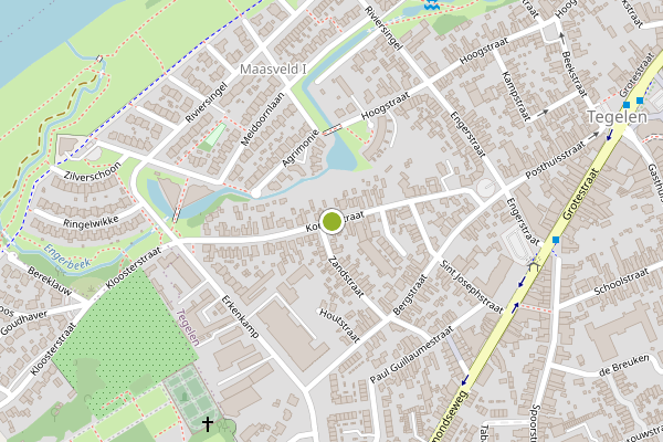 Ambulance-melding op Koningstraat, Tegelen op 21 mei, kaart-overzicht
