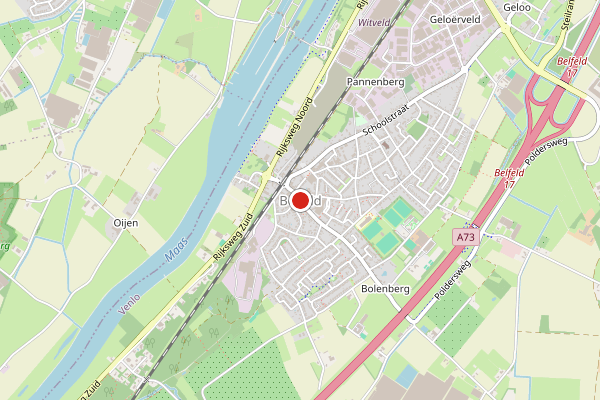 Brandweer-melding op Patersweg, Belfeld op 24 mei, kaart-overzicht