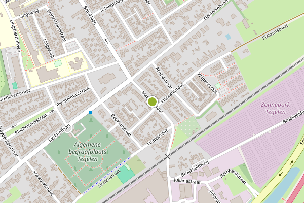 Ambulance-melding op Mauritsstraat, Tegelen op 25 mei, kaart-overzicht