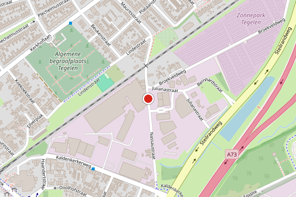 Brandweer-melding op Nassaustraat, Tegelen op 28 mei, kaart-overzicht
