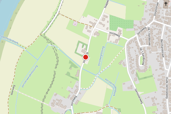 Brandweer-melding op Vorstweg, Velden op 27 mei, kaart-overzicht