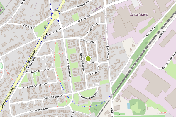 Ambulance-melding op Modelmakersstraat, Steyl op 28 mei, kaart-overzicht