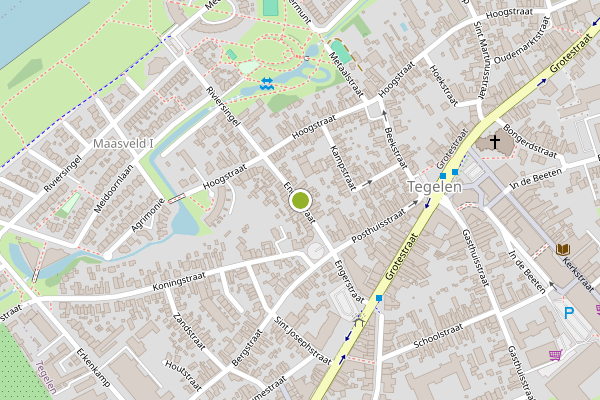 Ambulance-melding op Engerstraat, Tegelen op 29 mei, kaart-overzicht