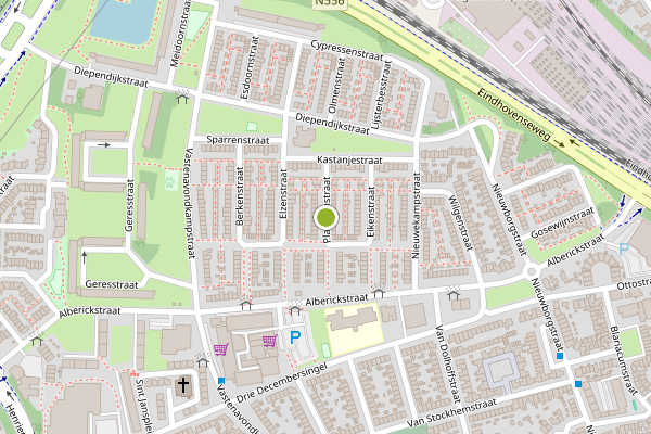 Ambulance-melding op Platanenstraat, Venlo op 3 juni, kaart-overzicht