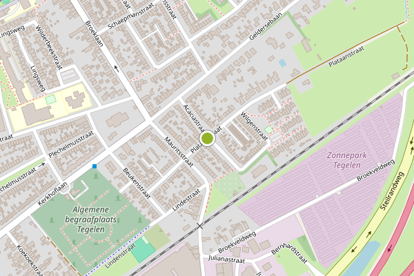 Ambulance-melding op Plataanstraat, Tegelen op 4 juni, kaart-overzicht