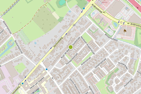 Ambulance-melding op Ruys de Beerenbrouckstraat, Tegelen op 5 juni, kaart-overzicht