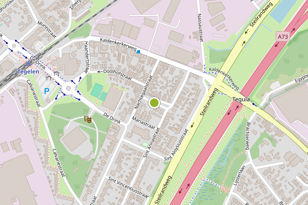 Ambulance-melding op Salvatorstraat, Tegelen op 5 juni, kaart-overzicht
