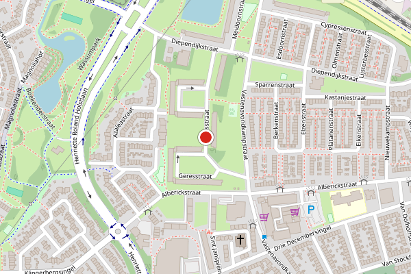Brandweer-melding op Geresstraat, Venlo op 7 juni, kaart-overzicht