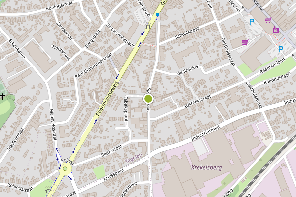 Ambulance-melding op Spoorstraat, Tegelen op 9 juni, kaart-overzicht