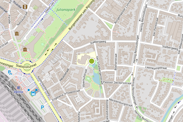 Ambulance-melding op Vijverhofstraat, Venlo op 9 juni, kaart-overzicht