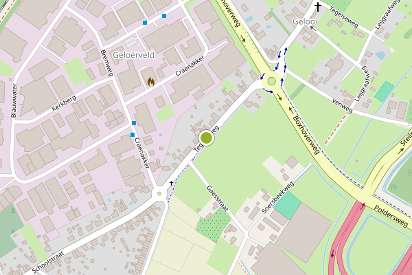 Ambulance-melding op Tegelseweg , Venlo op 10 juni, kaart-overzicht