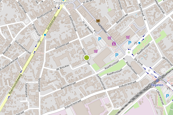 Ambulance-melding op Gasthuisstraat, Tegelen op 10 juni, kaart-overzicht
