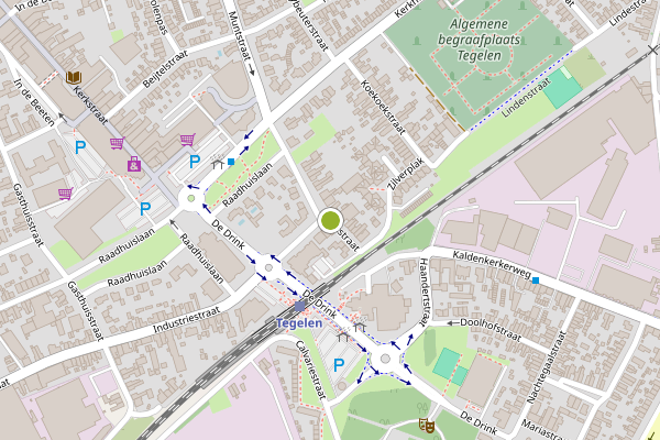 Ambulance-melding op Muntstraat, Tegelen op 10 juni, kaart-overzicht