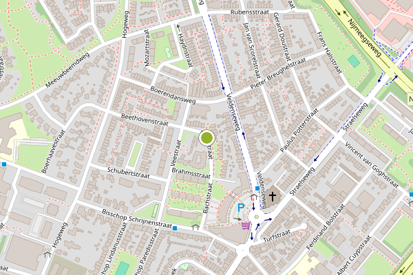 Ambulance-melding op Bachstraat, Venlo op 11 juni, kaart-overzicht