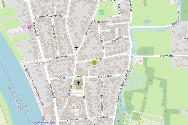 Ambulance-melding op De Waag, Arcen op 11 juni, kaart-overzicht