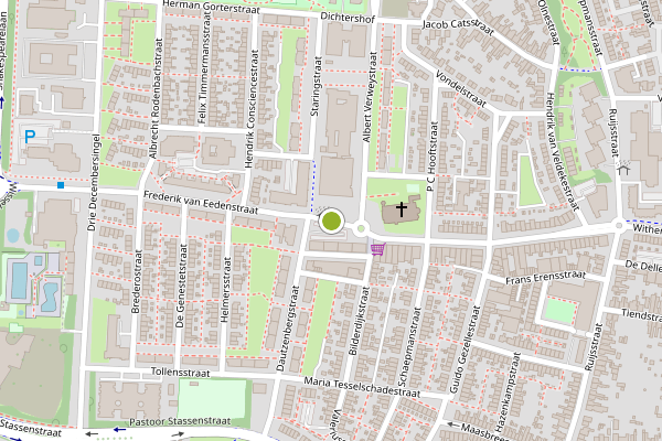 Ambulance-melding op Sint Hubertusplein, Venlo op 13 juni, kaart-overzicht