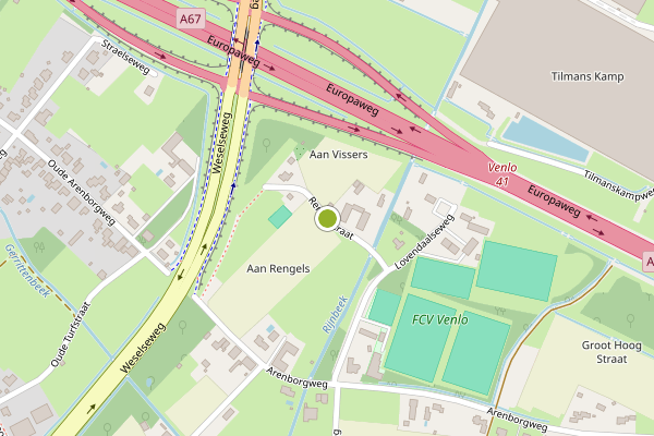 Ambulance-melding op Rengelstraat, Venlo op 13 juni, kaart-overzicht