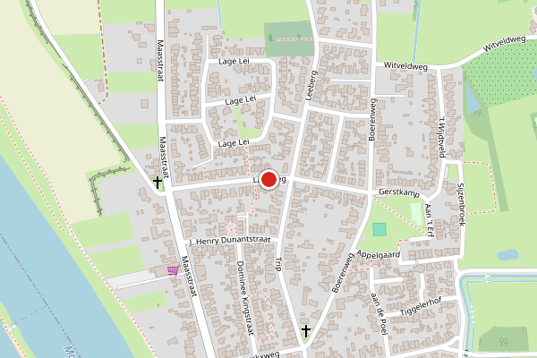 Brandweer-melding op Laakweg, Arcen op 13 juni, kaart-overzicht
