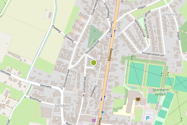 Ambulance-melding op Schoolstraat, Velden op 14 juni, kaart-overzicht