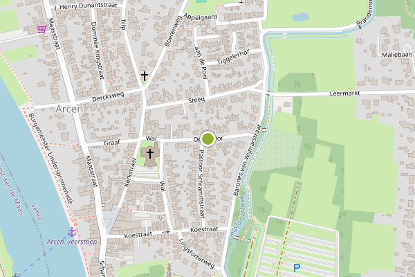 Ambulance-melding op de Hor, Arcen op 16 juni, kaart-overzicht