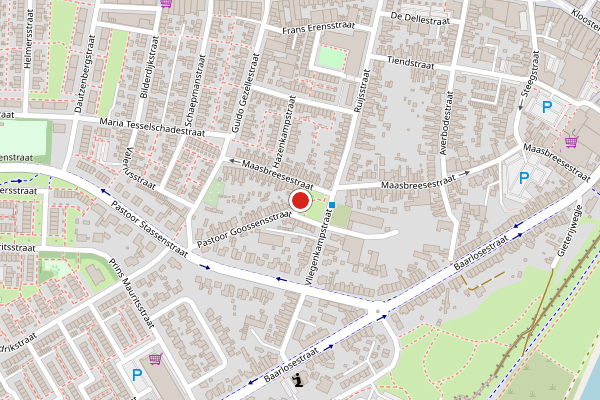 Brandweer-melding op Pastoor Goossensstraat, Venlo op 16 juni, kaart-overzicht