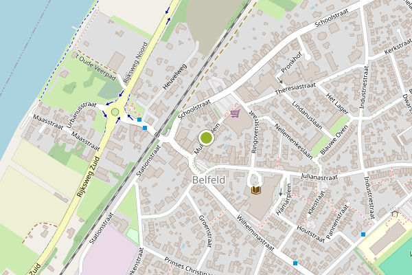 Ambulance-melding op Muldersplein, Belfeld op 16 juni, kaart-overzicht