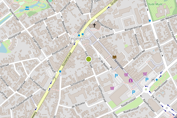 Ambulance-melding op Gasthuisstraat, Tegelen op 18 juni, kaart-overzicht