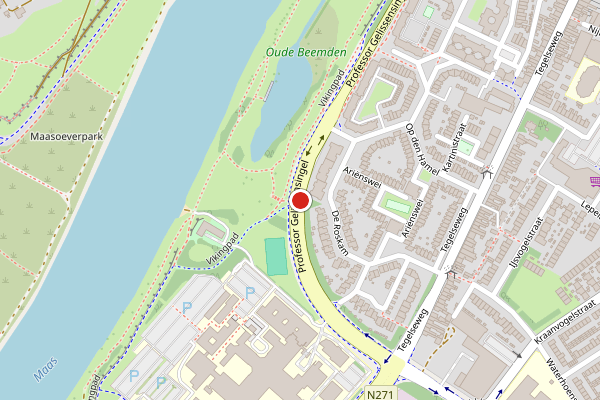 Brandweer-melding op Professor Gelissensingel, Venlo op 21 juni, kaart-overzicht