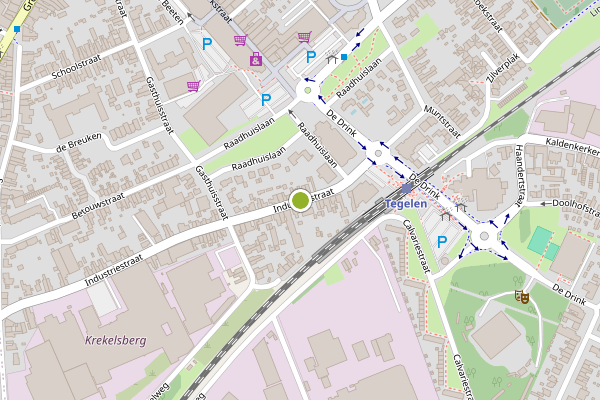 Ambulance-melding op Industriestraat, Tegelen op 23 juni, kaart-overzicht