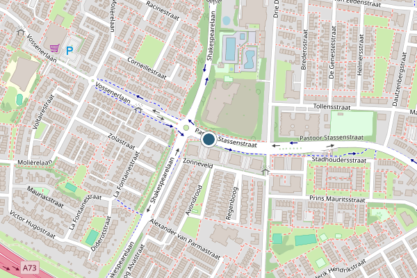 Politie-melding op Pastoor Stassenstraat, Venlo op 24 juni, kaart-overzicht