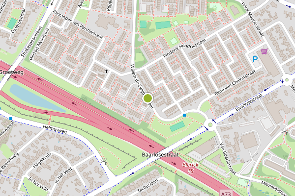 Ambulance-melding op Willem de Zwijgerstraat, Venlo op 24 juni, kaart-overzicht