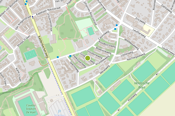 Ambulance-melding op Groenvinkweg, Venlo op 25 juni, kaart-overzicht