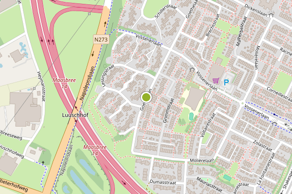 Ambulance-melding op Goethelaan, Venlo op 25 juni, kaart-overzicht