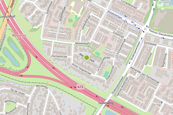 Ambulance-melding op Mauriacstraat, Venlo op 25 juni, kaart-overzicht
