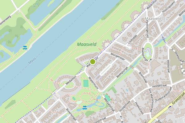 Ambulance-melding op Watermunt, Tegelen op 25 juni, kaart-overzicht