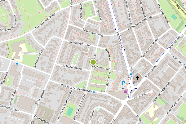 Ambulance-melding op Veestraat, Venlo op 26 juni, kaart-overzicht
