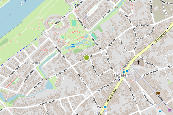 Ambulance-melding op Hoogstraat, Venlo op 26 juni, kaart-overzicht
