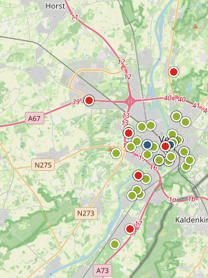 Kaart laatste meldingen P2000 Venlo